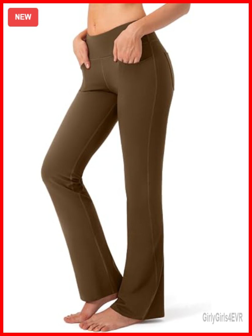 Yoga Pants with Pockets Flare Leggings High Waist Bootcut Casual Work Pants DIY